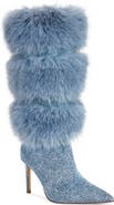 AZALEA WANG Senae Faux Fur Trim Knee High Boot