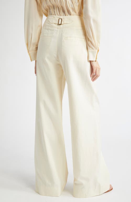 Ulla Johnson Yalena Cotton Blend Wide Leg Sailor Pants In Neutral