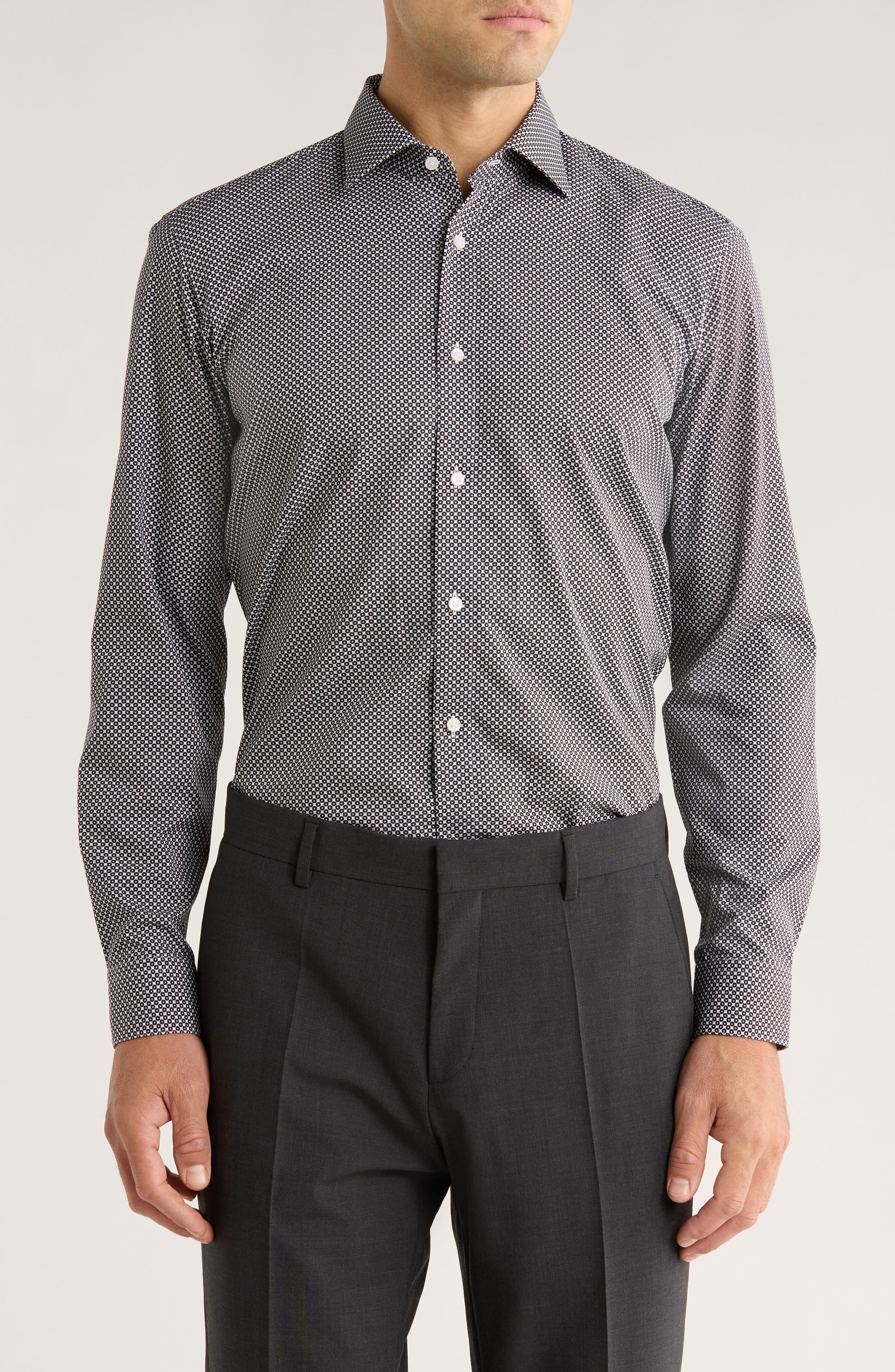 HUGO Valerio Modern Fit Easy Iron Cotton Dress Shirt
