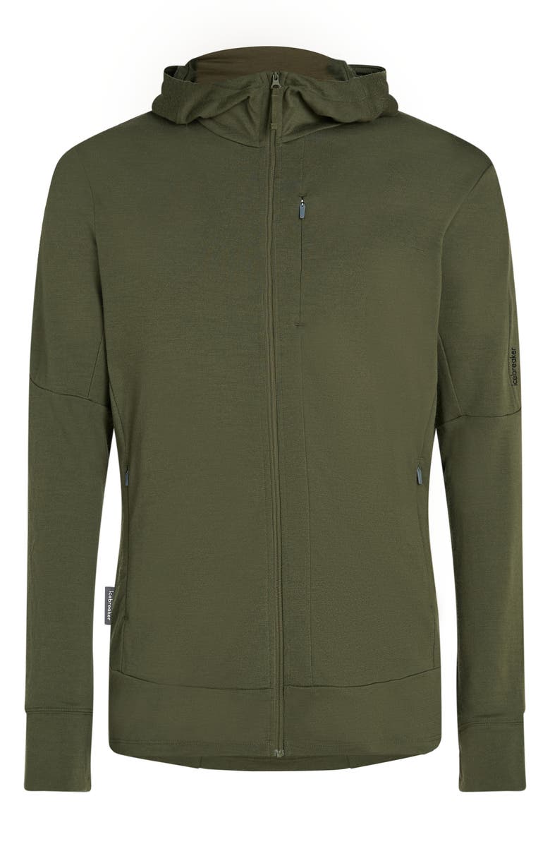 Icebreaker 260 Quantum Merino Wool Hooded Jacket, Alternate, color, Loden