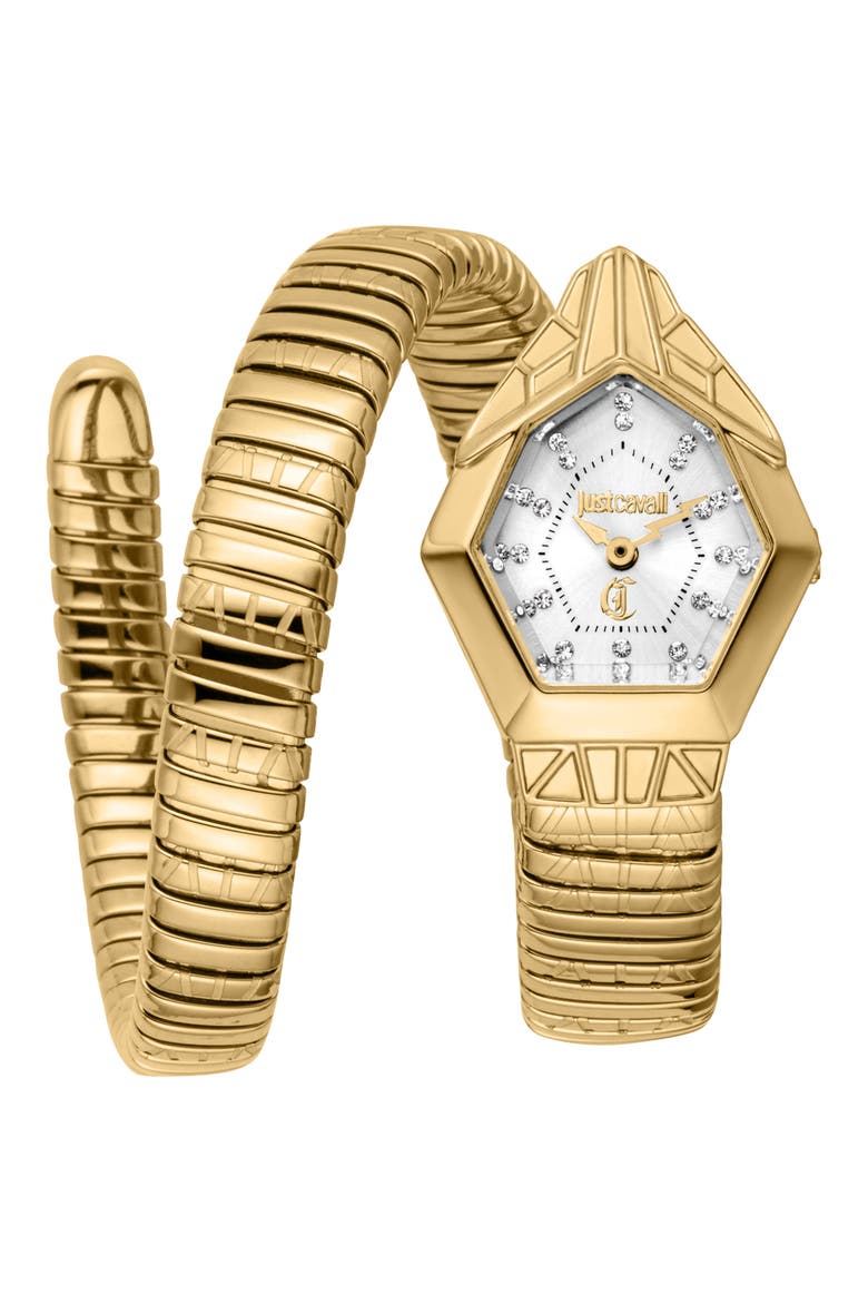 Snake Bracelet Watch, 23mm x 32.5mm, Main, color, GOLD