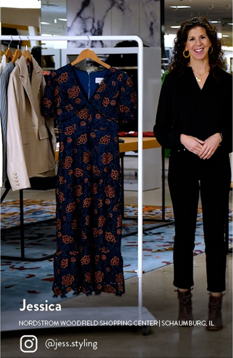 Floral Guipure Lace Sheath Dress, sales video thumbnail