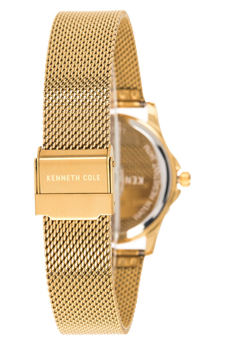 Kenneth Cole Women's Crystal Encrusted 3-Hand Quartz Mesh Strap Watch, 33.5mm, Alternate, color, 