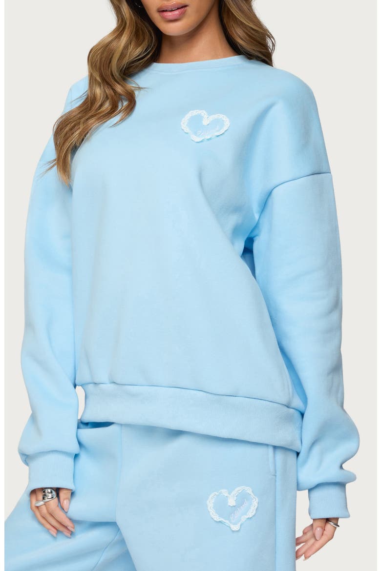 Love Edikted Oversize Sweatshirt, Alternate, color, LIGHT-BLUE