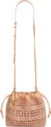Chloé Mini Summer Banana Woven Raffia Drawstring Shoulder Bag