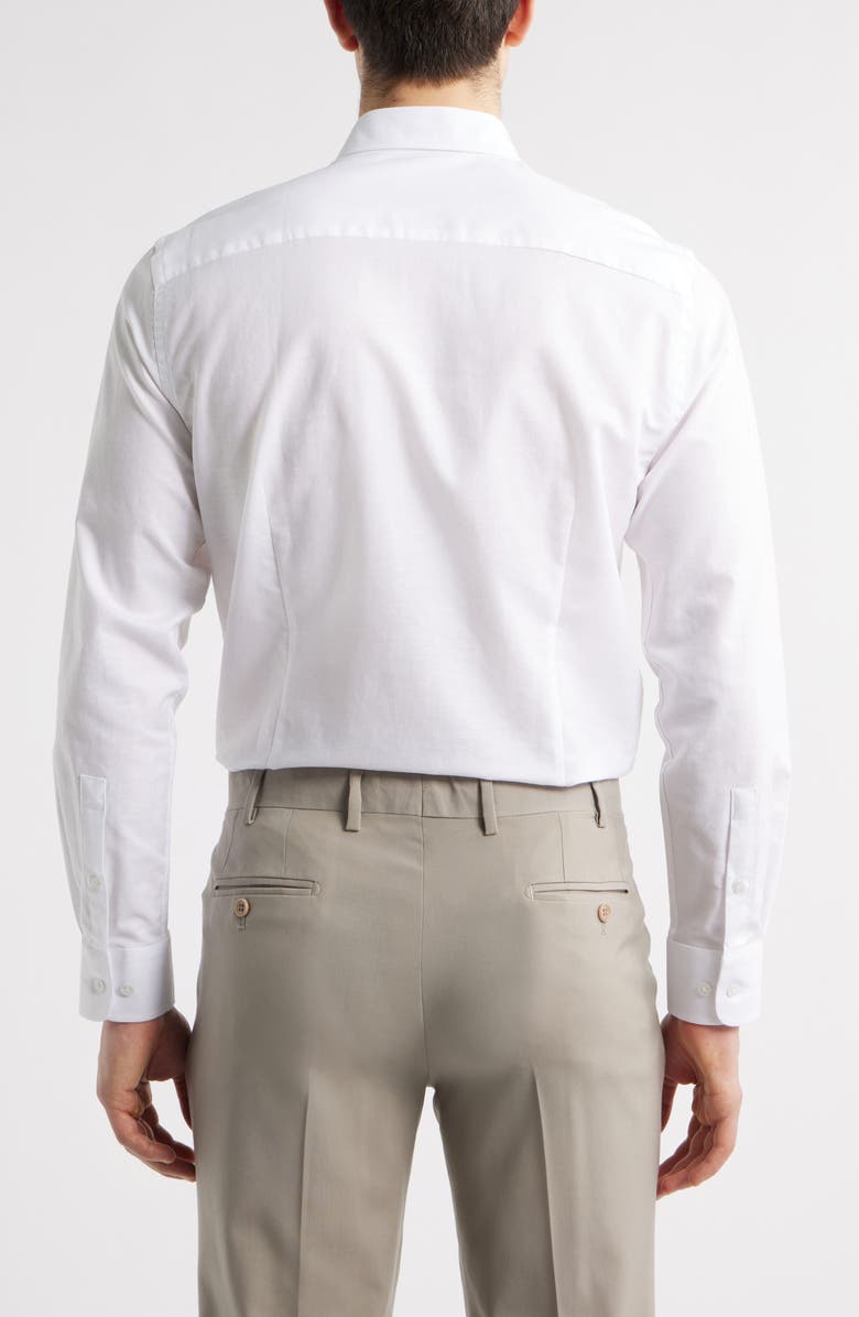 Jack Victor Danforth Stretch Cotton & Linen Blend Dress Shirt, Alternate, color, White