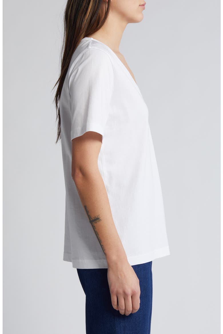 The V-Neck Organic Cotton T-Shirt, Alternate, color, WHITE LIGHT NOOS