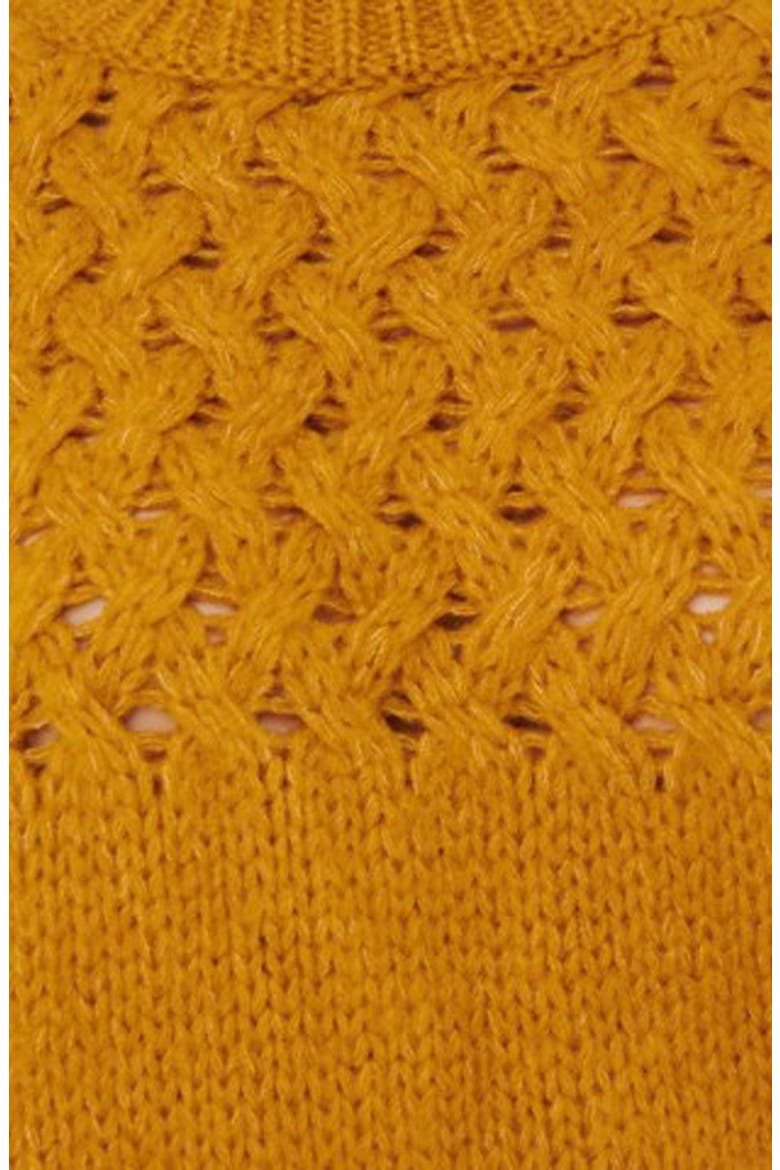 Cable Knit Mock Neck Sweater, Alternate, color, MUSTARD