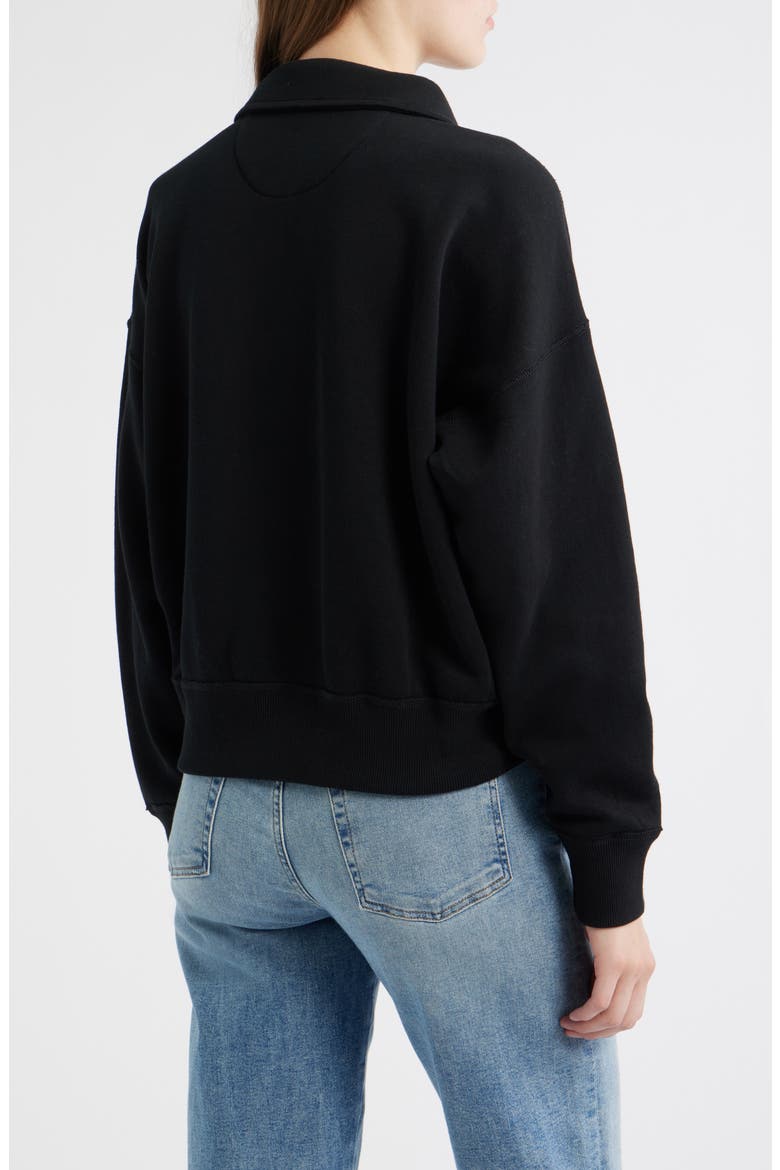 Cotton Blend Fleece Quarter-Zip Sweatshirt, Alternate, color, POLO BLACK