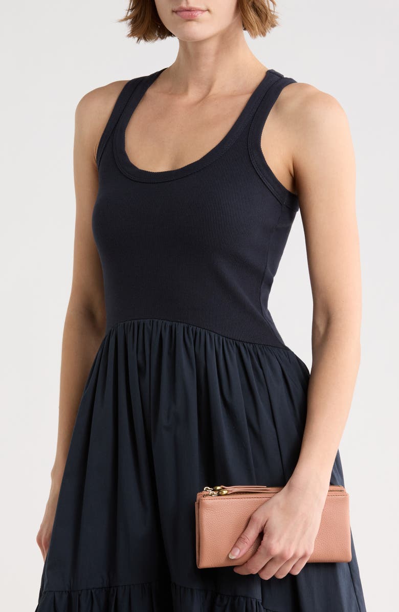 HOBO Keen Large Zip Top Leather Wallet, Alternate, color, Cork