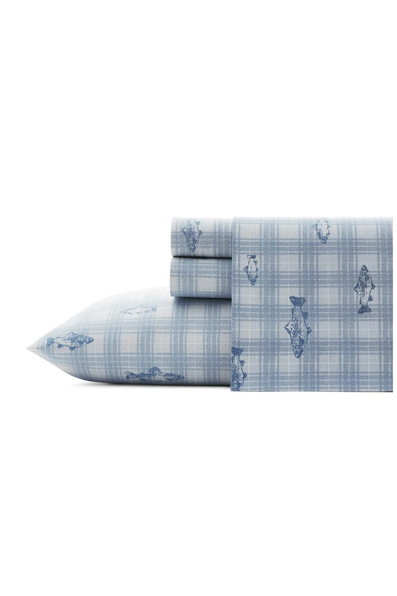 Sea Planes 200 Thread Count 100% Cotton Percale Sheet Set, Main, color, BLUE