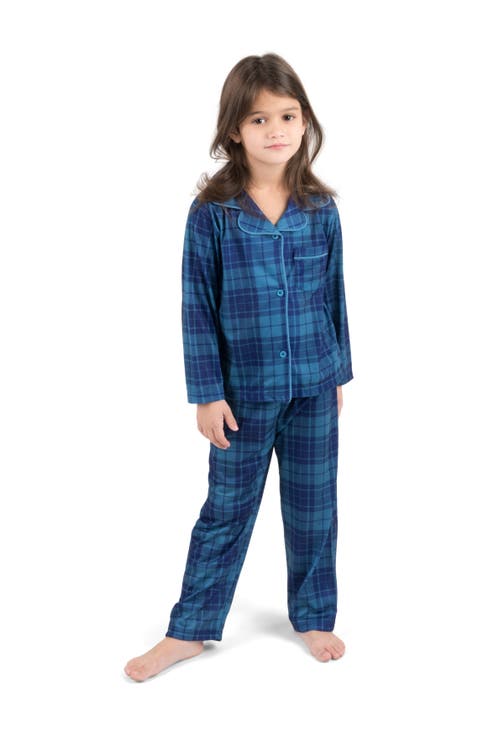 Kids Button-Front Flannel Printed Holiday Pajama Set (Toddler, Little Kid & Big Kid)
