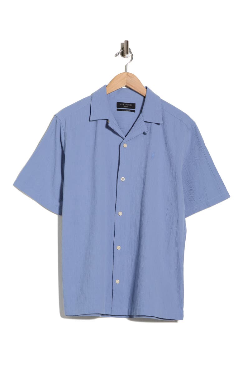 Ferme Short Sleeve Shirt, Alternate, color, BONDI BLUE
