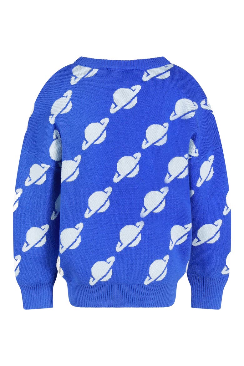 Kids' Cotton Crewneck Sweater, Alternate, color, BLUE PLANET