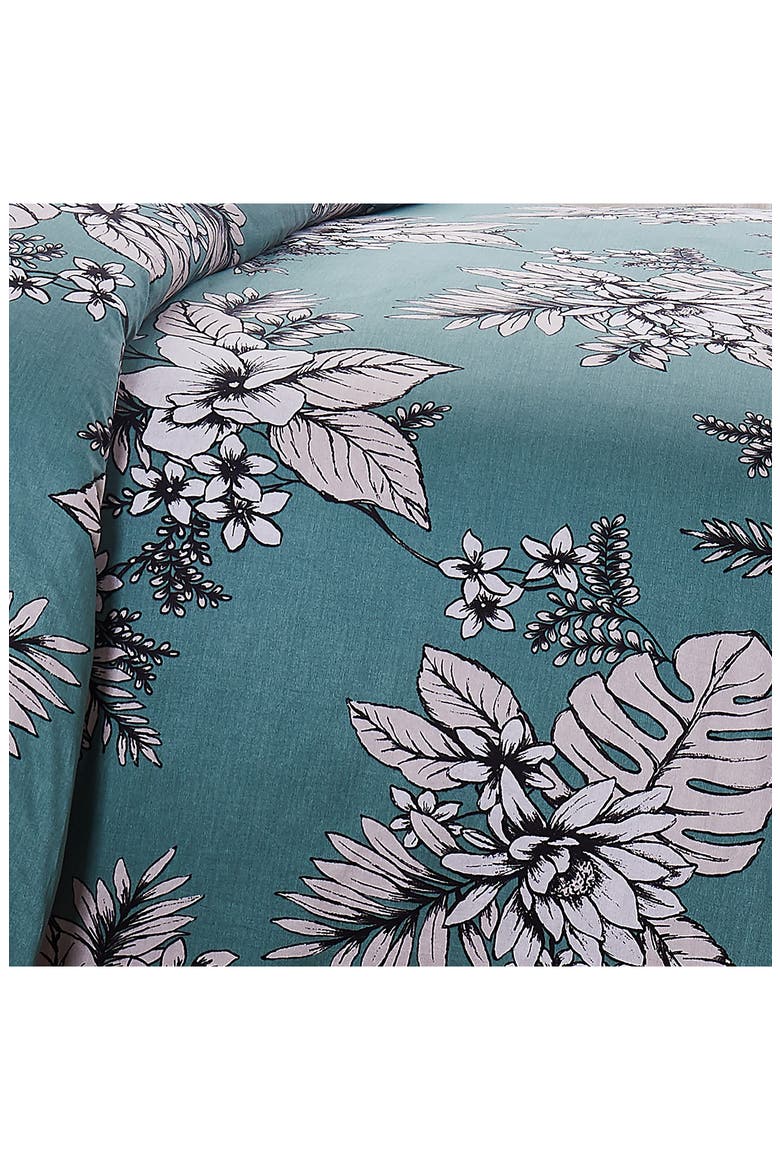 Premium Collection 300 Thread Count 100% Cotton Sateen Duvet Cover Set, Alternate, color, FLORA GREEN
