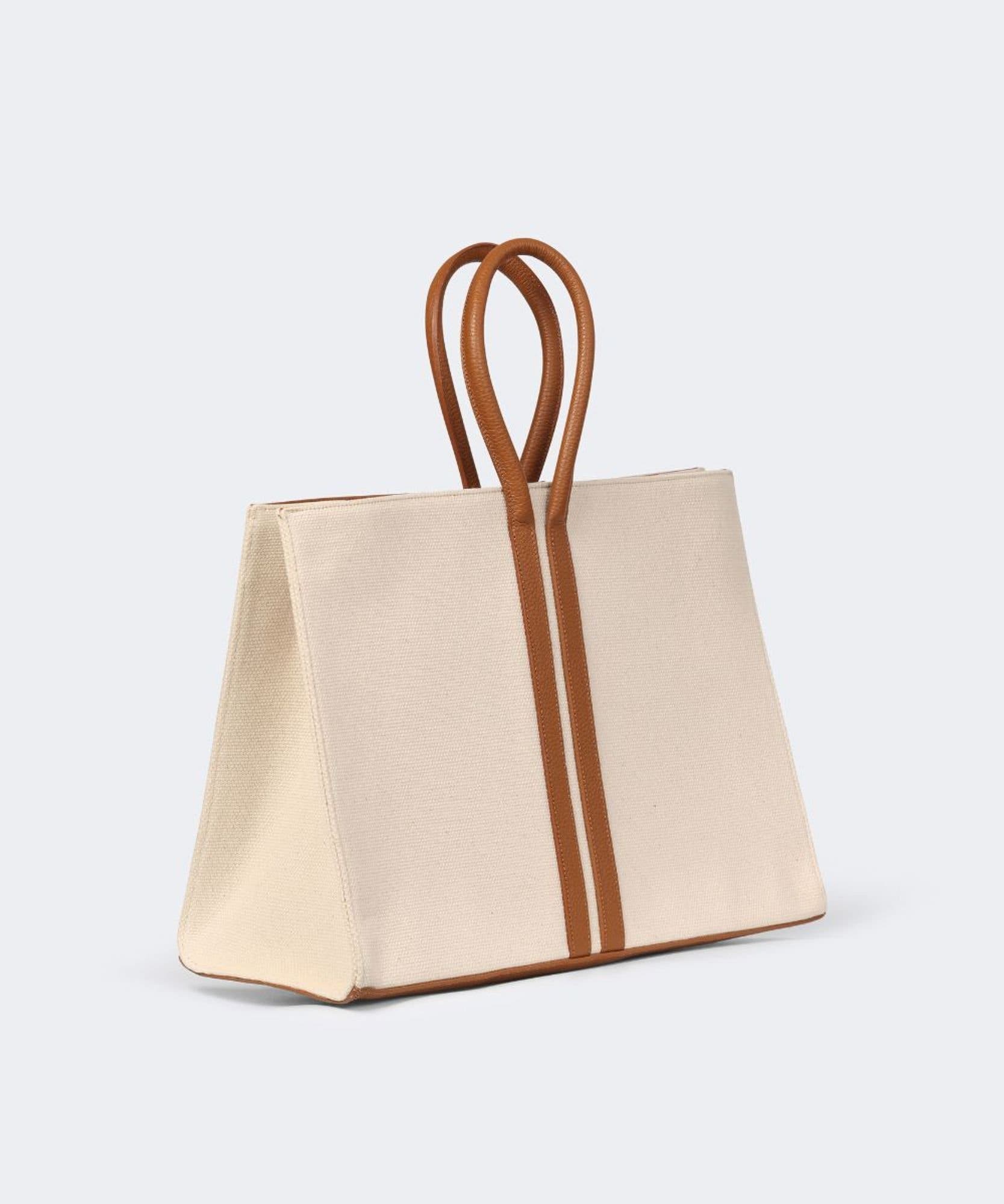 Sally Large Canvas Tote, Alternate, color, Natural Canvas Caramel