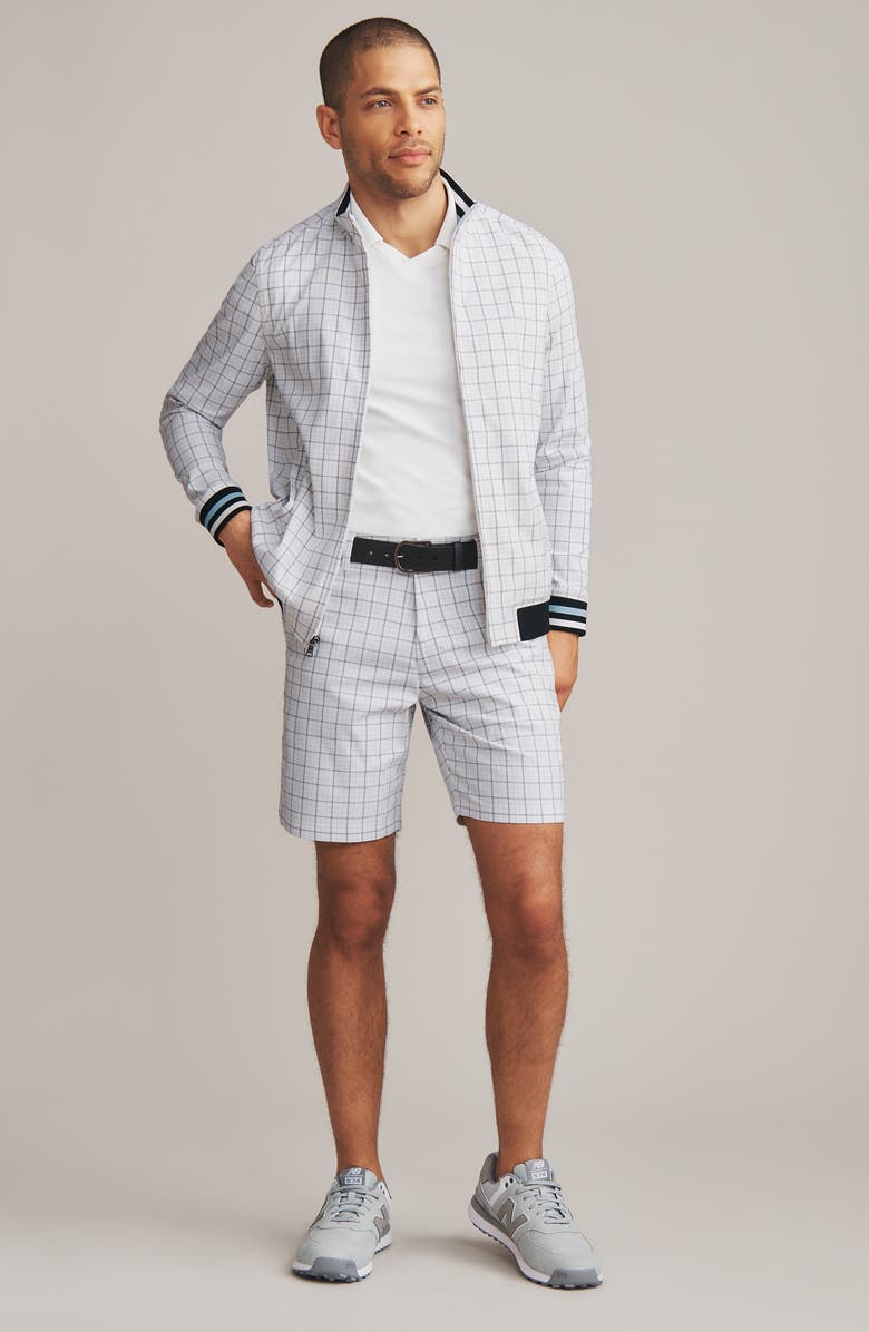 Rhone Dune Windowpane Golf Jacket, Alternate, color, White Windowpane Check