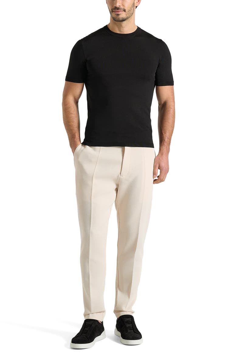 Manière De Voir Ellis Luxe Knitted T-Shirt, Main, color, Black