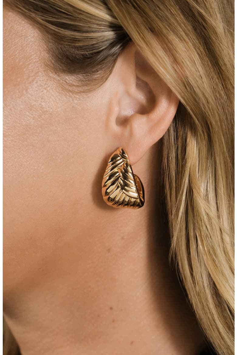 Ellis Braided Hoop Earrings, Alternate, color, GOLD