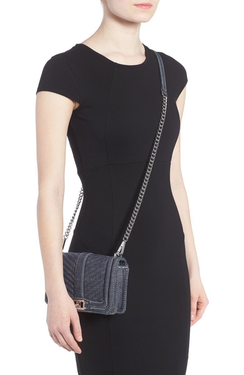 Rebecca Minkoff Small Love Denim Crossbody Bag, Alternate, color,