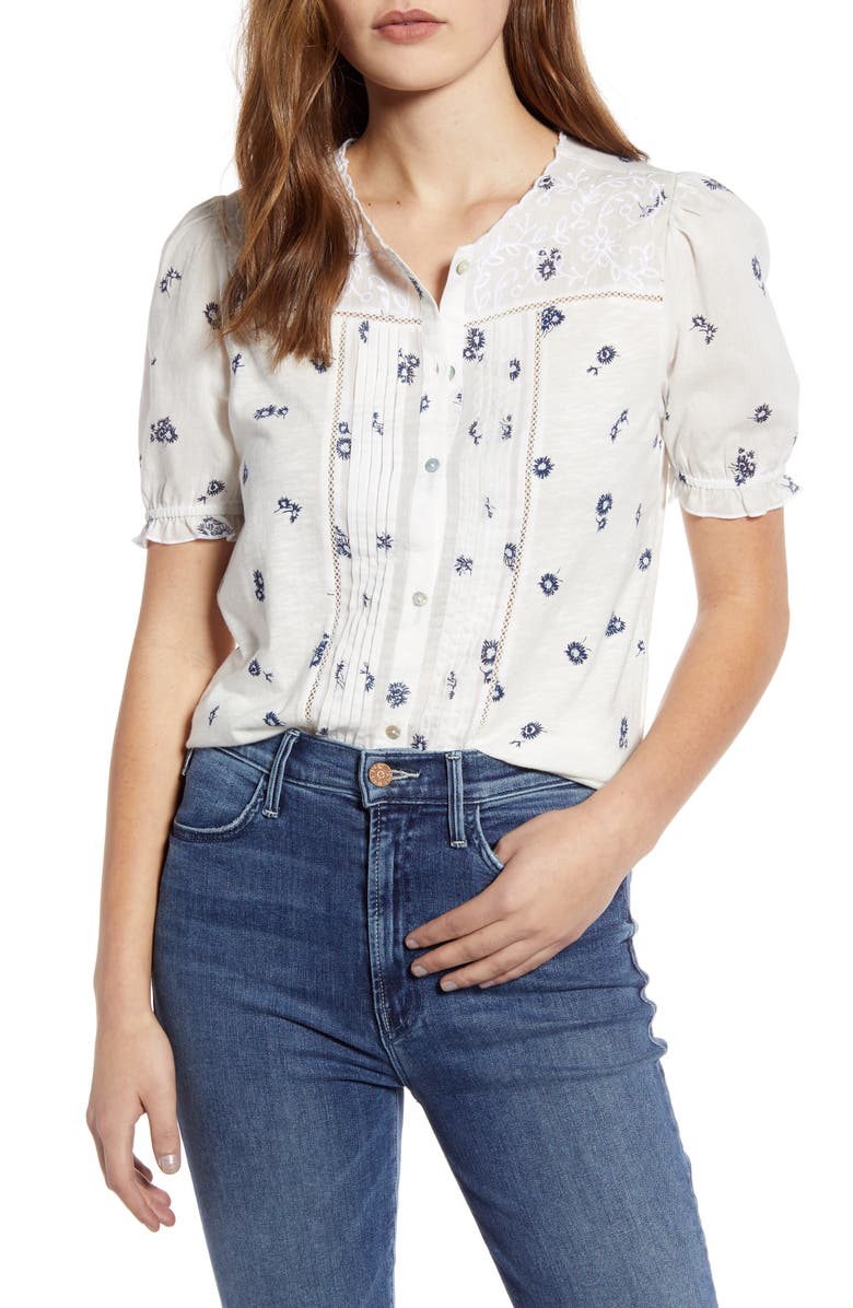 Lucky Brand Floral Short Sleeve Top, Main, color,