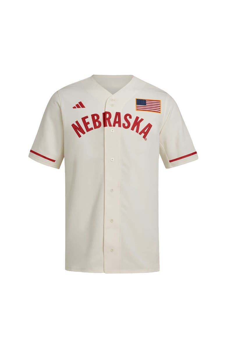 adidas Men's adidas  Cream Nebraska Huskers Replica Baseball Jersey, Alternate, color, Cream