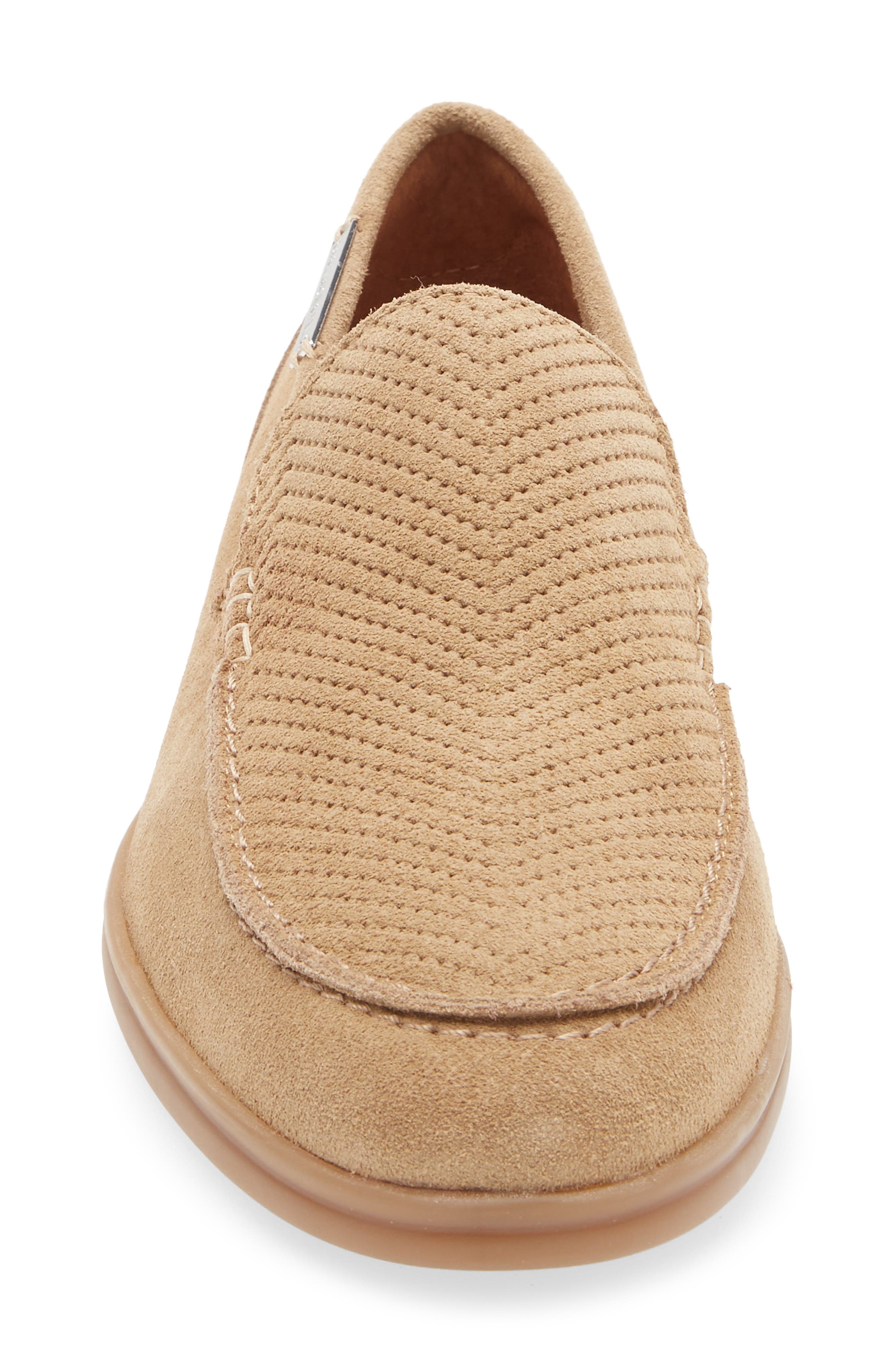 KARL LAGERFELD PARIS Perforated Apron Toe Loafer, Alternate, color, Tan