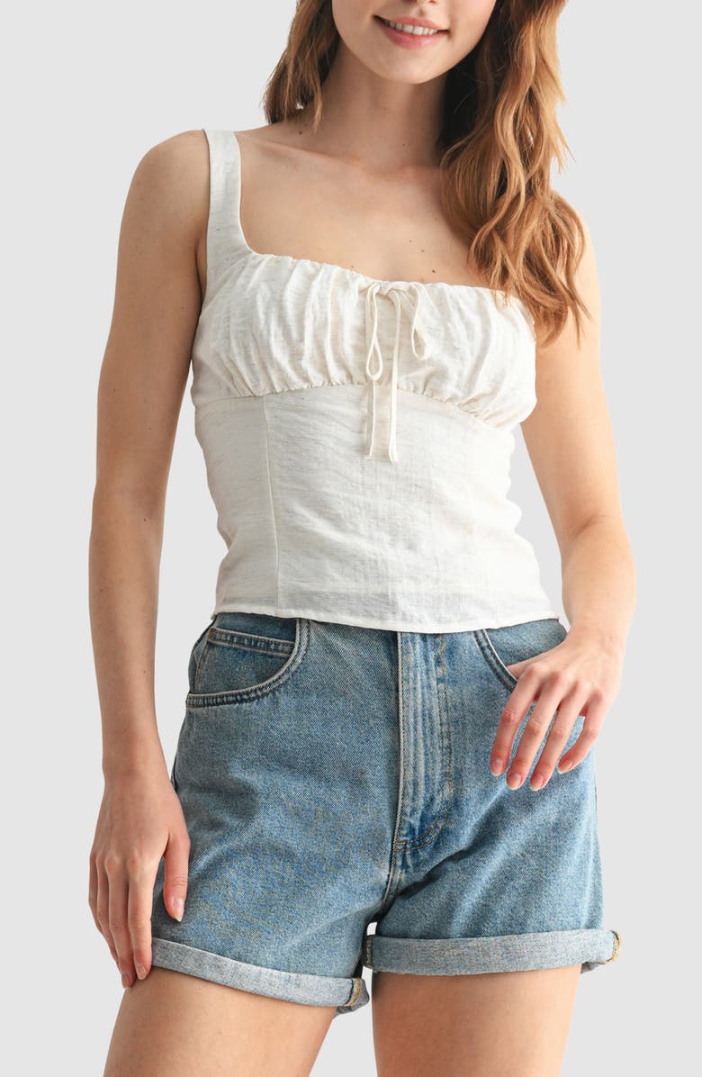 All in Favor Square Neck Tank, Main, color, Ivory