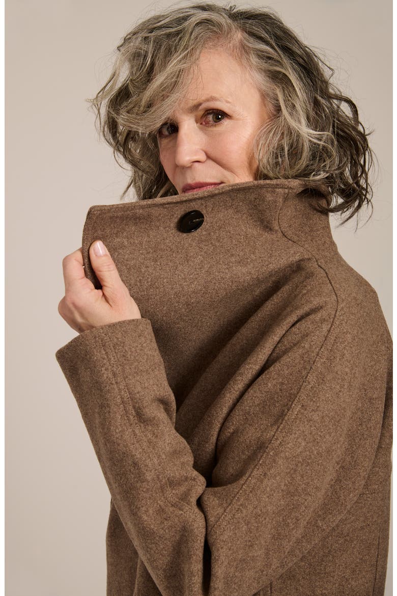 Funnel Neck Coat, Alternate, color, PINE BARK