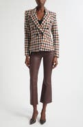 L'AGENCE Marie Houndstooth Double Breasted Blazer