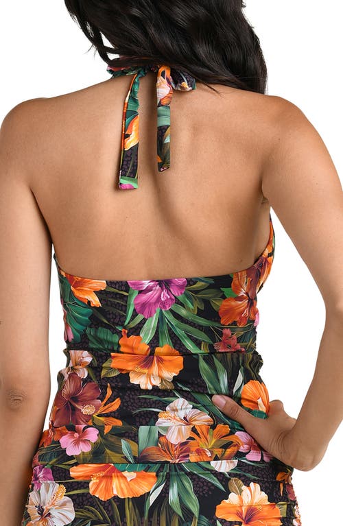 La Blanca Tropical Hideaway Halter Tankini In Multi