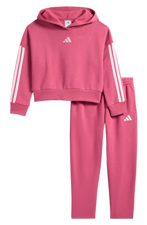 Kids' 3-Stripes Fleece Hoodie & Joggers Set