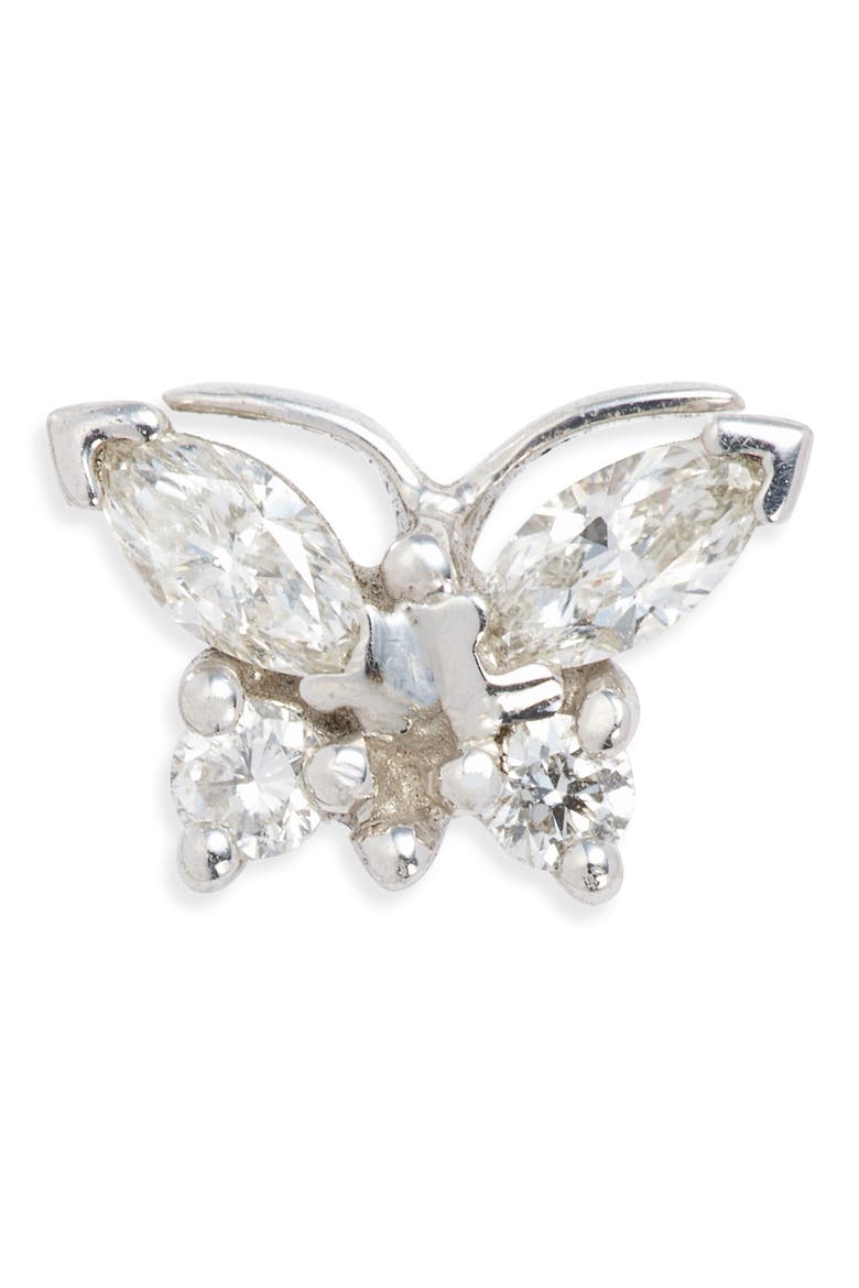 Marquise Diamond Butterfly Stud Earring, Main, color, WHITE GOLD/ DIAMOND