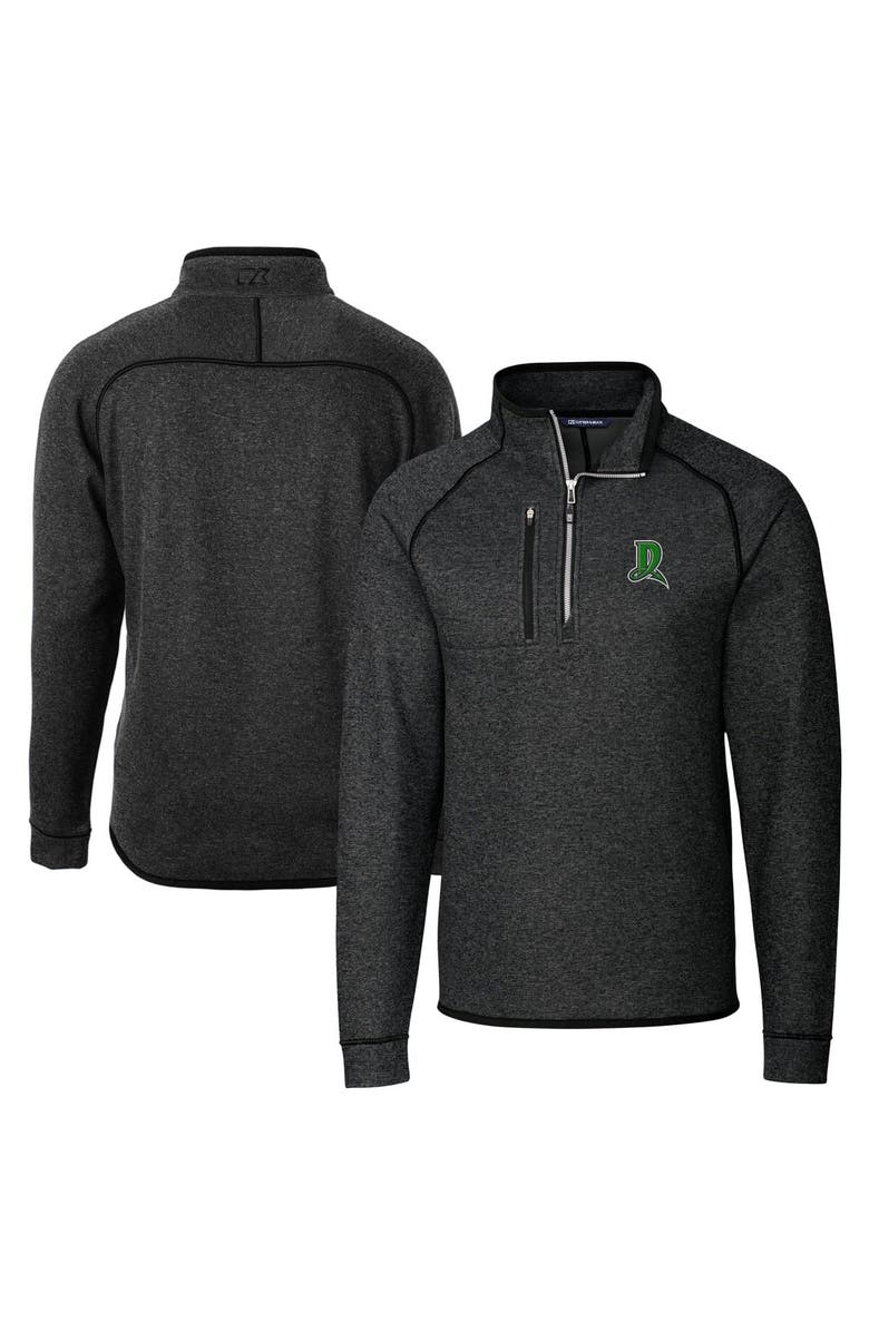 Cutter & Buck Men's Cutter & Buck Heather Charcoal Dayton Dragons Big & Tall Mainsail Sweater-Knit Half-Zip Pullover Jacket, Main, color, 