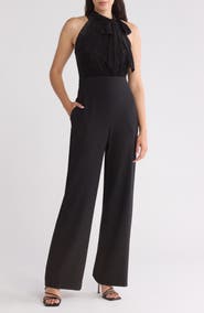 Vince Camuto Burnout Velvet Halter Bow Jumper Dress