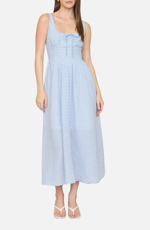 Gingham Fit & Flare Midi Dress