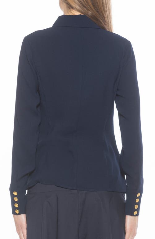 Alexia Admor Leland Button-up Shirt In Navy