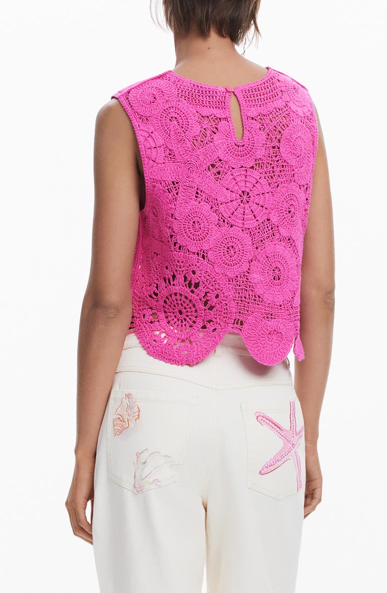 Desigual Crochet Cover-Up Crop Top, Alternate, color,