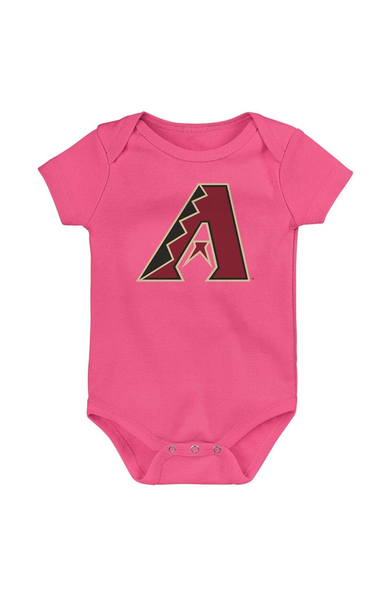 Outerstuff Infant Red/Black/Pink Arizona Diamondbacks Baseball Baby 3-Pack Bodysuit Set, Alternate, color, Red