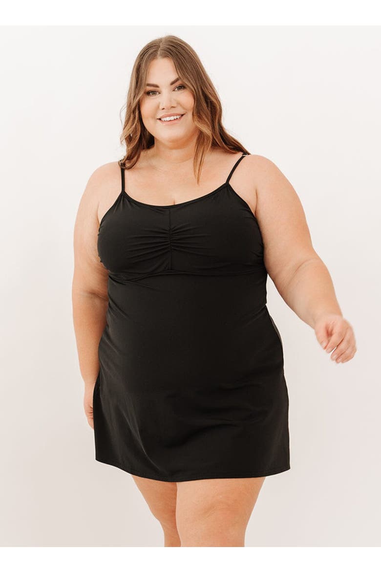 Swim Dress, Alternate, color, Black