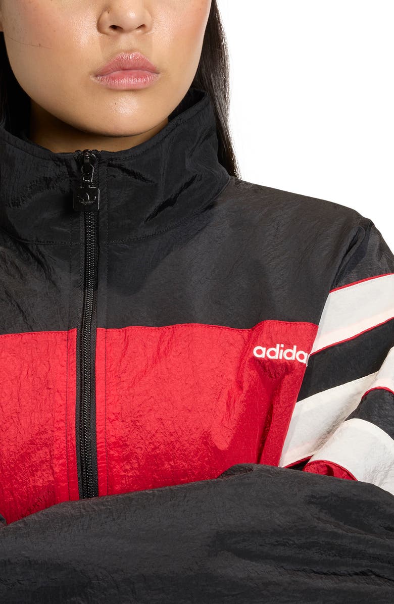 adidas Originals Santiago Peplum Track Jacket, Alternate, color, Black