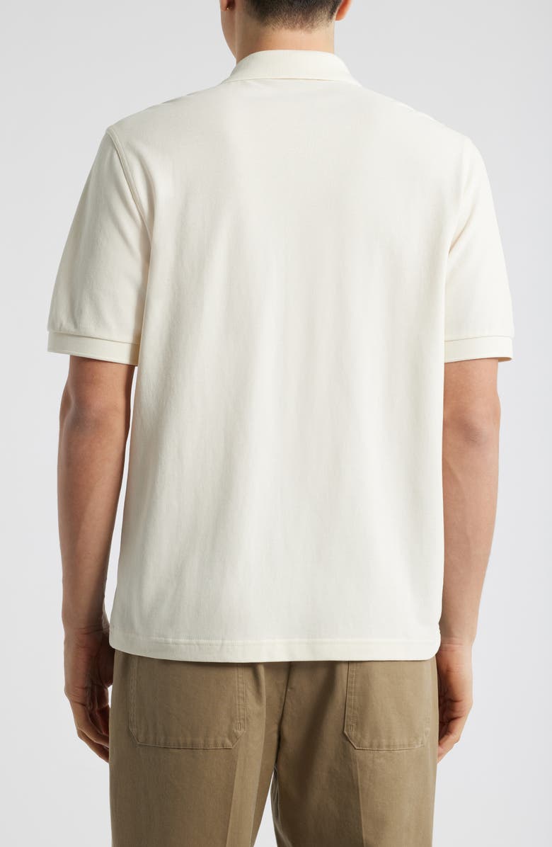 Fred Perry Panel Colorblock Terry Cloth Short Sleeve Button-Up Shirt, Alternate, color, Blue/ Ecru