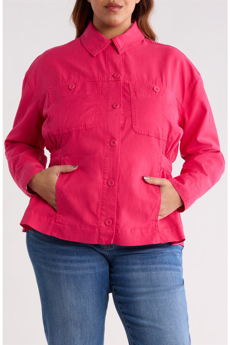 Relaxed Cinched Shacket, Alternate, color, DIVA PINK