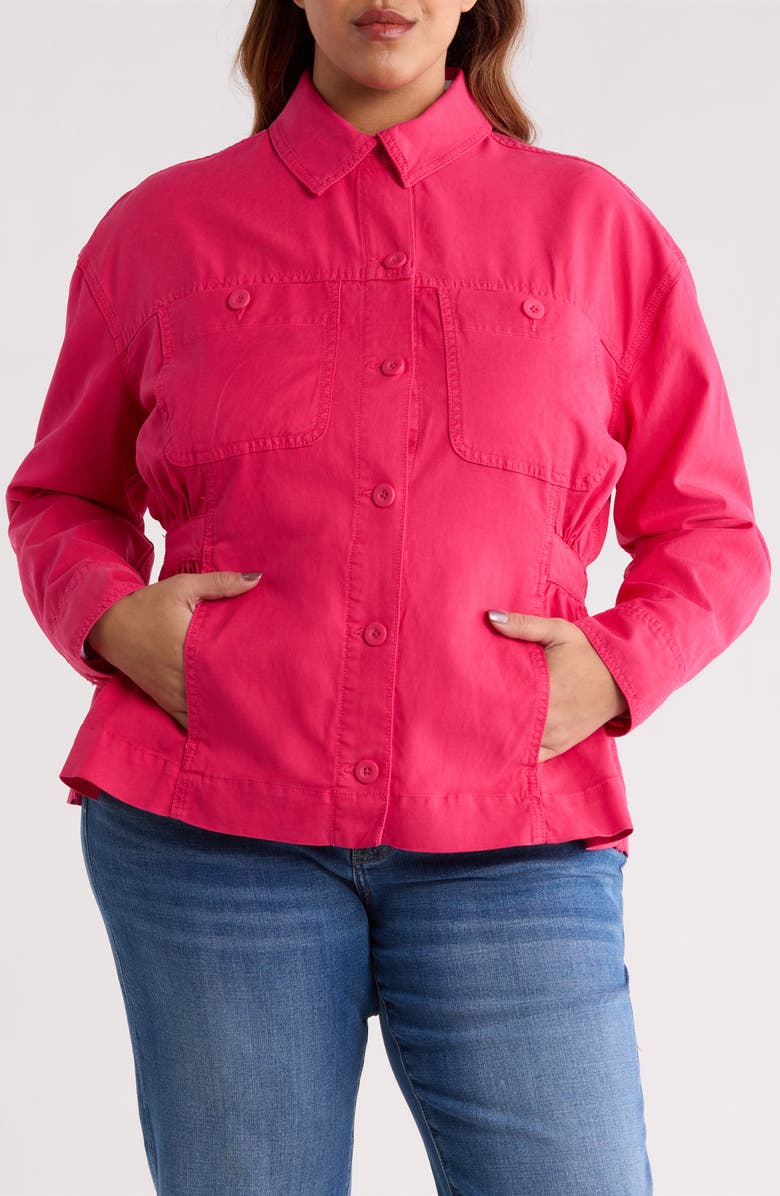 Liverpool Los Angeles Relaxed Cinched Shacket, Alternate, color, Diva Pink