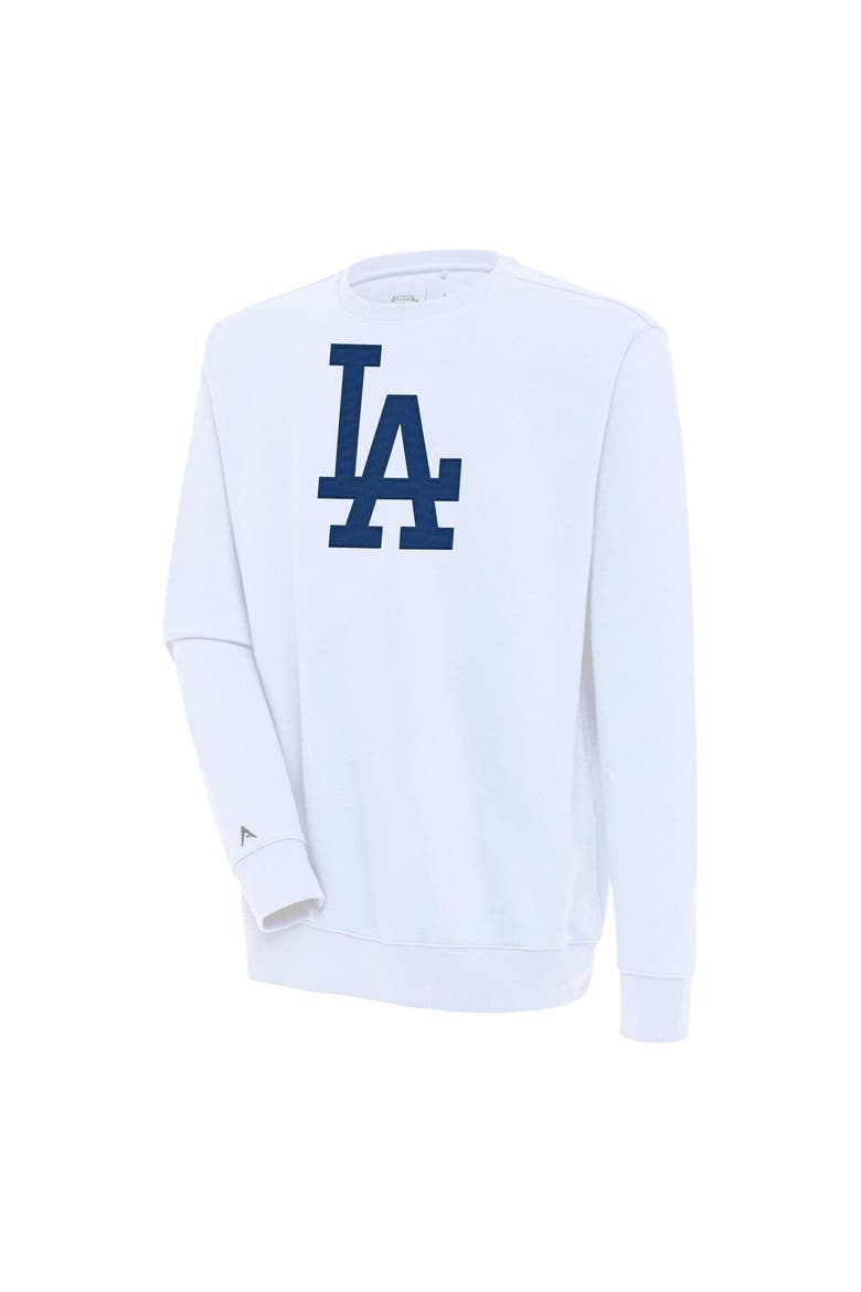 Men's Antigua  White Los Angeles Dodgers Victory Pullover Sweatshirt, Alternate, color, White