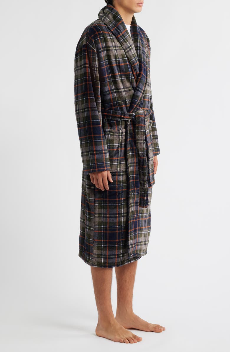 Majestic International Smoky Mountain Plush Fleece Robe, Alternate, color, Grey