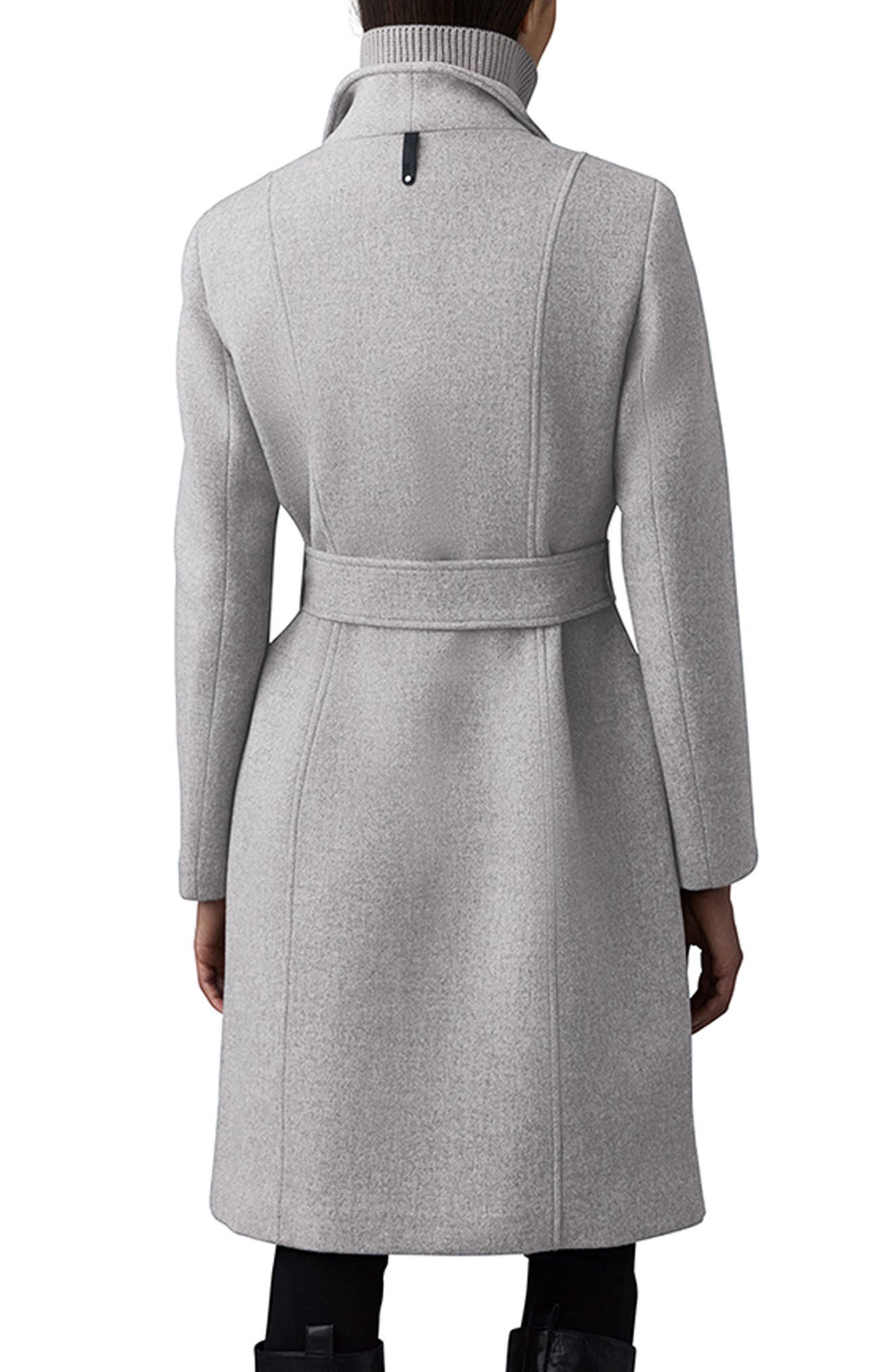 Norita Belted Double Face Wool Coat with Wool Blend Bib - image 4