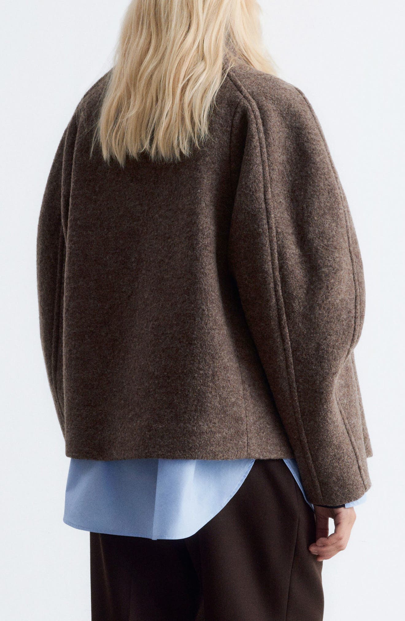 Asymmetric Oversize Wool Jacket - image 2