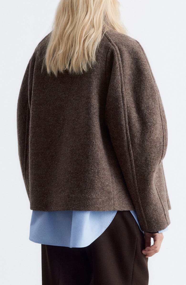 & Other Stories Asymmetric Oversize Wool Jacket, Alternate, color, Mole Dark