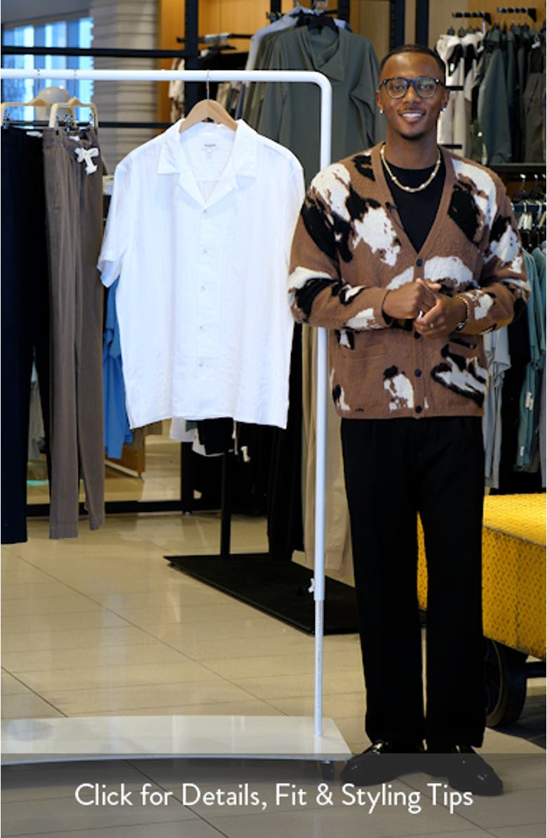 Resort Riviera Braided Stripe Cotton Camp Shirt, sales video thumbnail